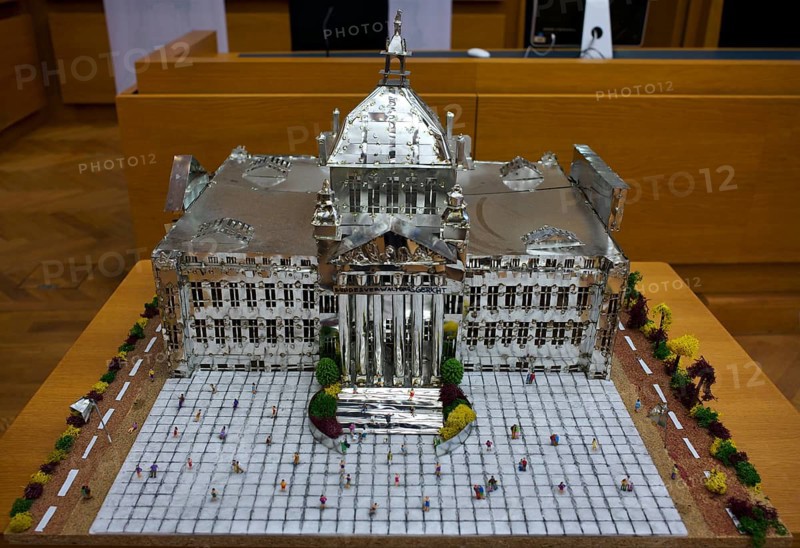 Interior photograph, model of the Imperial Court of Justice, Imperial Court of Justice Museum, exhibition in the Federal Administrative Court, former Imperial Court of Justice, Leipzig, Saxony, Germany, Europe