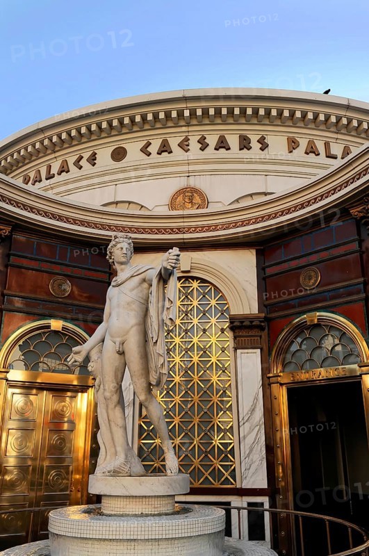 Las Vegas, Nevada, USA, North America, Statue in front of Caesars Palace, impressive architecture and historic decor, Las Vegas Strip, North America