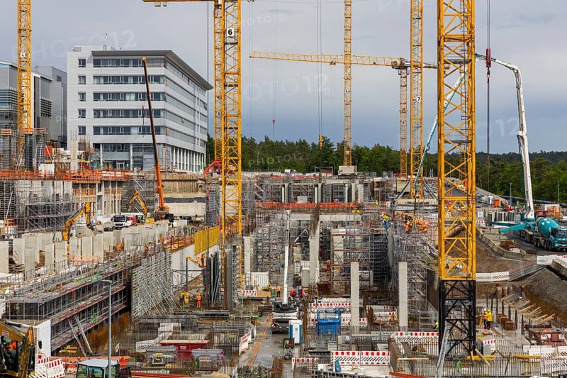 Infineon extension construction site in Dresden, Dresden, Saxony, Germany, Europe