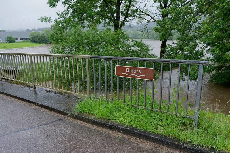 Flood in late spring 2024 at the mouth of the Beaver into the Kocher near Westheim, flood event, climate change, lake landscape, artificial lake, flood, water masses, Kocher valley, Beaver valley, rose garden-Westheim, Schwaebisch Hall, Hohenlohe, Heilbronn-Franken, Baden-Wuerttemberg, Germany, Europe