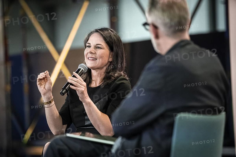 Berlin, 27.05.2024. Foreign Minister Annalena Baerbock (Buendnis90/Die Gruenen) speaks on stage with Johnny Haeusler at the Republica digital trade fair
