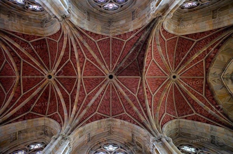 Interior, ceiling, ceiling vault, vault painting, Friedrichswerdersche Kirche, architect Karl Friedrich Schinkel, Berlin, Germany, Europe