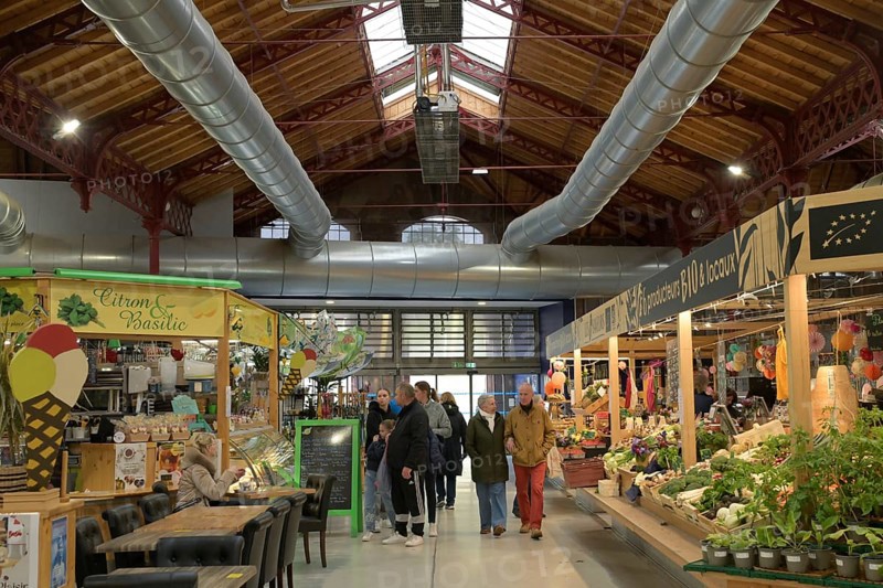 Market hall at the Fischerstaden, Rue des Ecoles, Colmar, Alsace, France, Europe