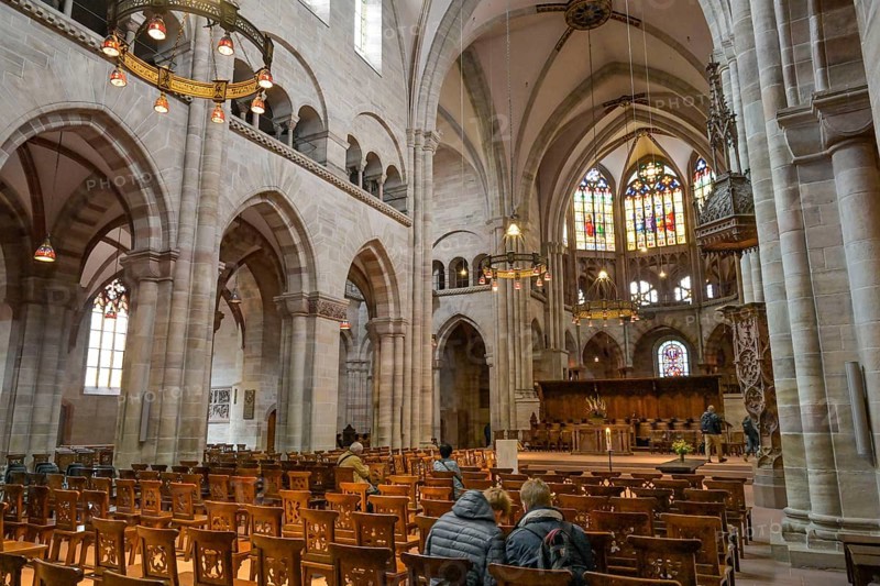Nave, Basel Minster, Muensterplatz, Basel, Switzerland, Europe