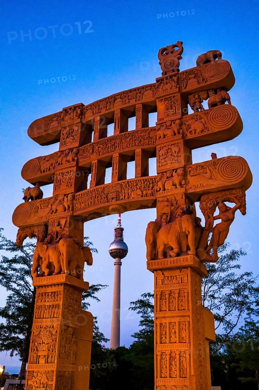 Replica of the Sanchi Tor at the Humboldt Forum, Berlin, Germany, Europe