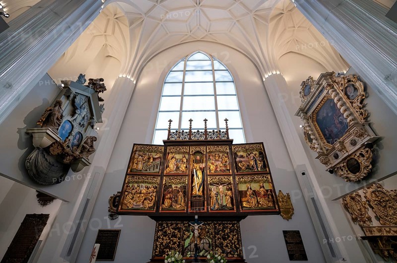Interior view of the Pauline Altar, High Altar, Paulinum, University Church of St Pauli, University Alma Mater Lipsiensis, Leipzig, Saxony, Germany, Europe