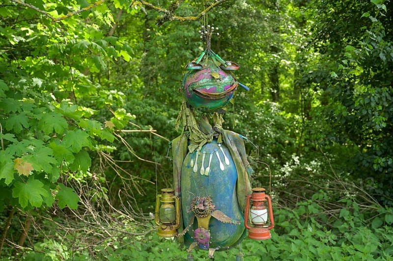 Art object, sculpture meadow, figure park, Rappennestgiessen nature reserve, Burkheim am Kaiserstuhl, Baden-Wuerttemberg, Germany, Europe