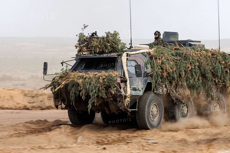 German soldiers on a Fuchs armoured transport vehicle, taken during the NATO Steadfast Defender large-scale manoeuvre in Pabrade, 29.05.2024