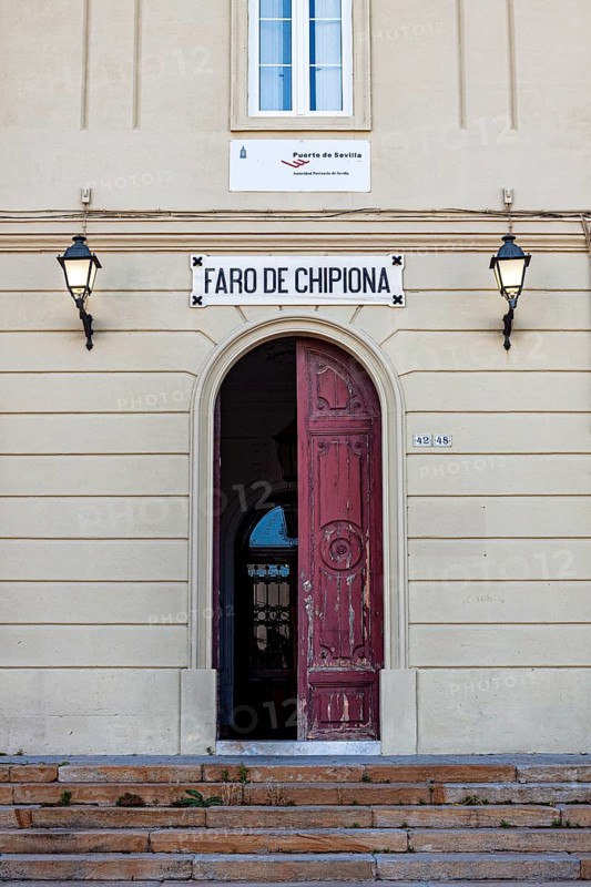 Entrance door at the Chipiona lighthouse, Andalusia, Spain, Europe