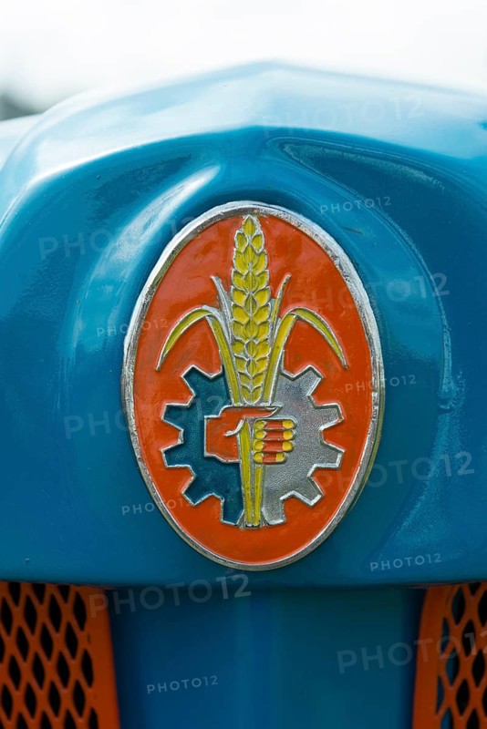 Fordson Major tractor, company logo on light blue painted bonnet, Offenbach, Dreieich, Hesse, Germany, Europe