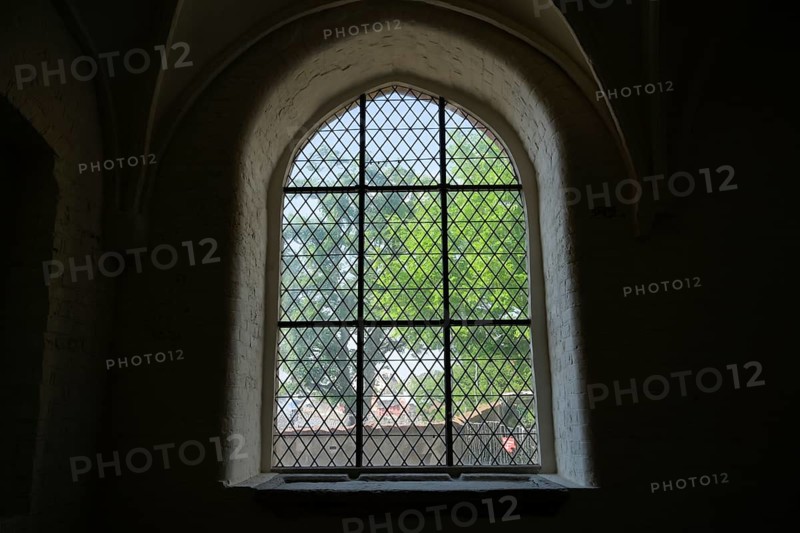 Window, Burgkloster as part of the European Hanseatic Museum, An der Untertrave, Luebeck, Schleswig-Holstein, Germany, Europe