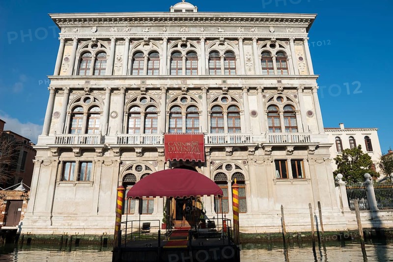 Beautiful Casino di Venezia Palace on Grand Canal in a Sunny Day in Venice, Veneto, Italy, Europe