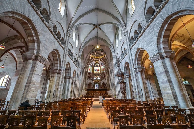 Nave, Basel Minster, Muensterplatz, Basel, Switzerland, Europe