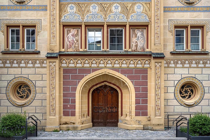 Detailed view of the Heilig-Geist-Spital in the historic old town of Bad forest lake, Upper Swabia, Swabia, Baden-Wuerttemberg, Germany, Europe
