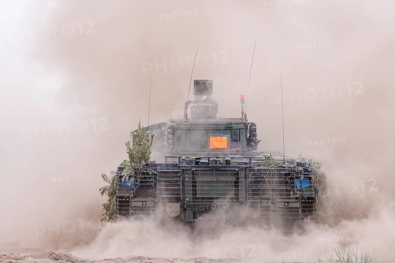 A Cougar infantry fighting vehicle, photographed during the NATO large-scale manoeuvre Steadfast Defender and the German part of the exercise, Quadriga 2024, in Pabrade, 29.05.2024
