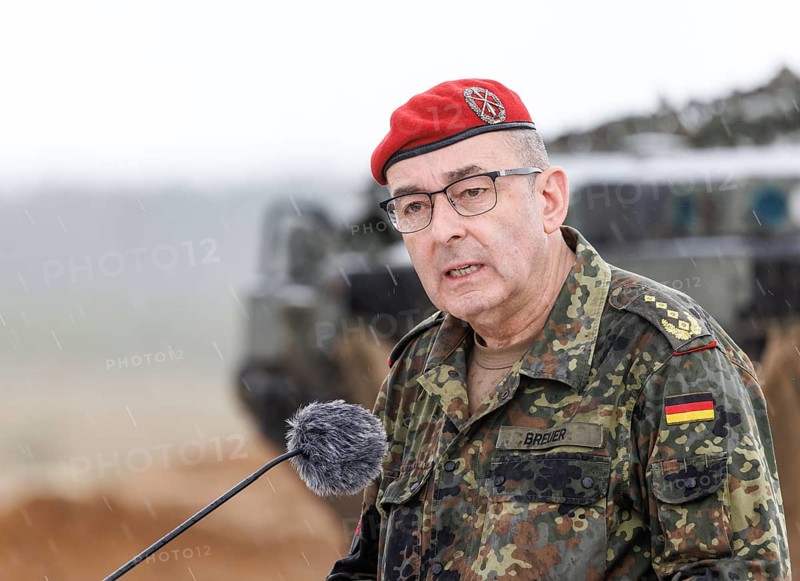 General Carsten Breuer, Inspector General of the German Armed Forces, photographed during the NATO Steadfast Defender 2024 and the German Quadriga 2024, in Pabrade, 29.05.2024