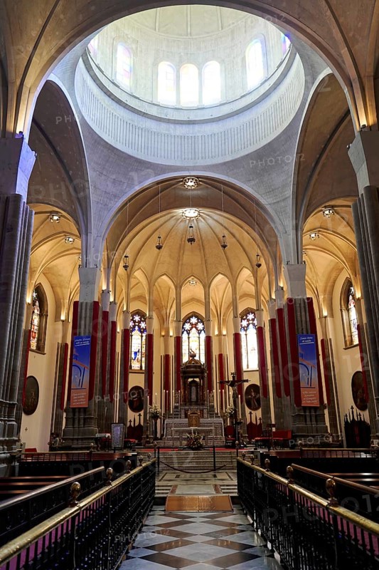 Church Iglesia de Nuestra Senora de la Concepcion, San Cristobal de La Laguna, Tenerife, Canary Islands, Spain, Europe, Impressive interior of a large church with high vaults and bright light, Europe