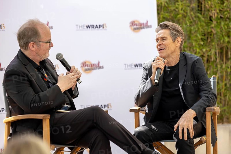 Cannes, France, 19.5.2024: The WRAP Conversations in Armani Caffe Invite Sunday, May 19, 2:30-4:30pm: Willem Dafoe (Kinds of Kindness) sits down with Steve Pond Diane Kruger attends the Armani Caffe for a one-on-one with Sharon Waxman to discuss upcoming film The Shrouds (Photo: Christian Ender), Europe