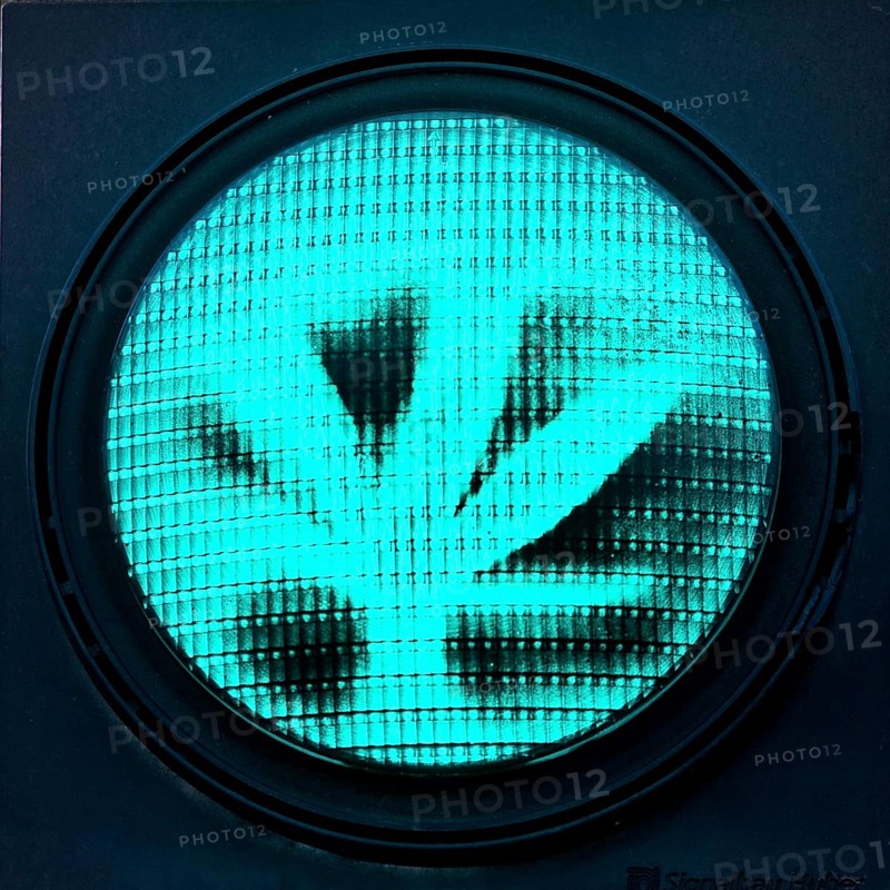 Green traffic light with a hemp leaf, legalisation, cannabis law, symbolic photo, Dortmund, Ruhr area, North Rhine-Westphalia, Germany, Europe