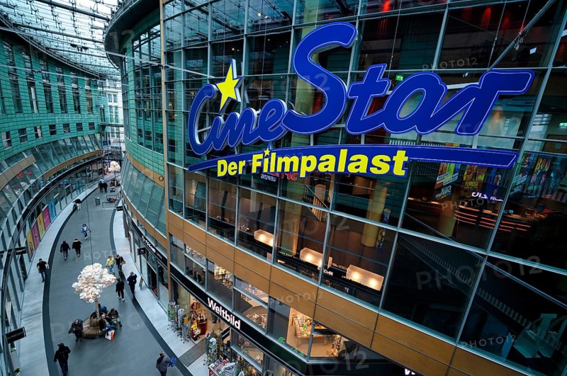 Petersbogen, casino, CineStar Der Filmpalast, cinema, logo, shopping arcade, mall, shopping centre, shopping arcade, Leipzig, Saxony, Germany, Europe