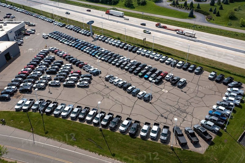 Jackson, Michigan, A Ford new car dealer along Interstate 94