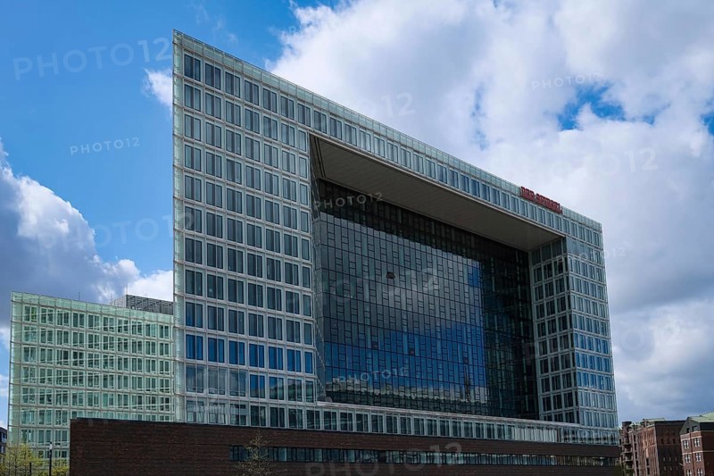 Mirror building in Hafencity, Hanseatic City of Hamburg, Hamburg, Germany, Europe