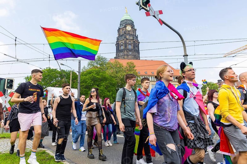 Christopher Street Day in Dresden, Dresden, Saxony, Germany, Europe