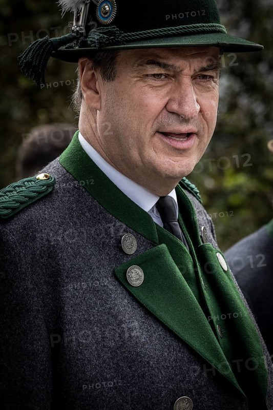 Patron saint's day, parade, event, portrait, Markus Soeder, Lenggries, Bavaria, Germany, Europe