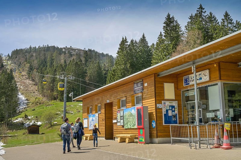 Cable car valley station, Belchenbahn, Belchen, Black Forest, Baden-Wuerttemberg, Germany, Europe