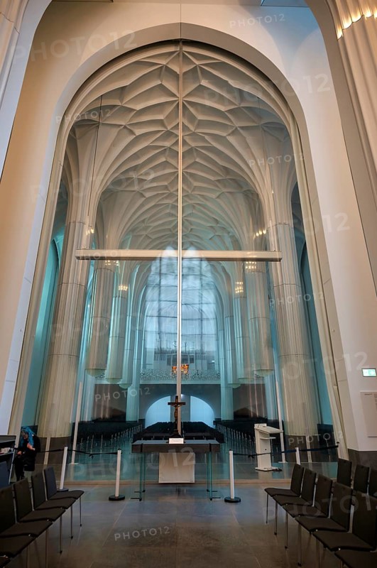 Interior view of the Paulinum, altar, University Church of St Pauli, University Alma Mater Lipsiensis, Leipzig, Saxony, Germany, Europe