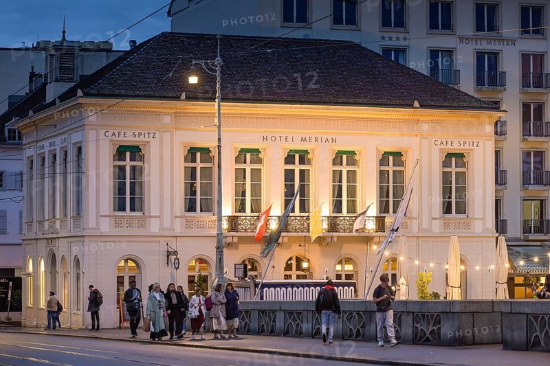 Hotel Merian with Restaurant Brasserie Cafe Spitz, Rheingasse, Basel, Switzerland, Europe