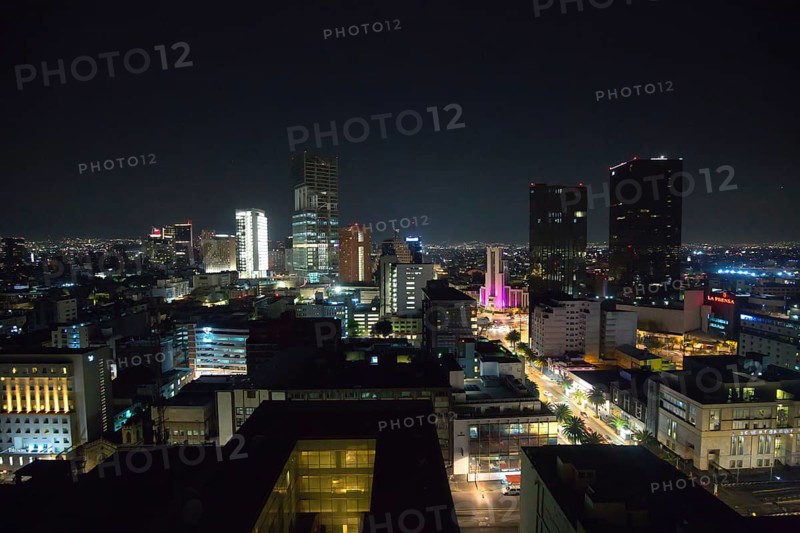 Mexico City, Mexico-10 December, 2018: Panoramic view of Mexico City from the observation deck at the top of Latin American Tower (Torre Latinoamericana)