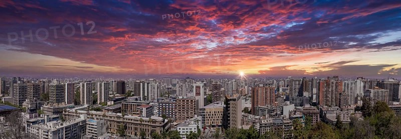 Santiago de Chile panoramic center skyline and residential city center