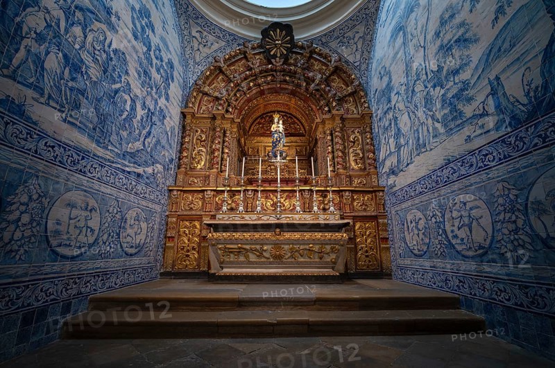 Azulejos, tiles, tile decorations, Capela de Nossa Senhora do Rosario, Chapel of Our Lady of the Rosary, athedrale Igreja da Sé Catedral de Faro, Old Town, Faro, Algarve, Portugal, Europe