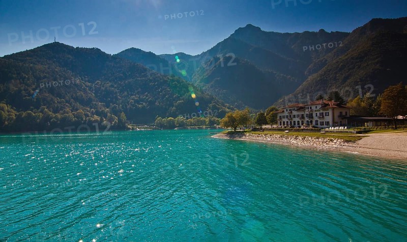 Lago di Ledro, mountain lake in Italy