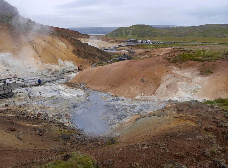 Seltun solfatar field in the Krysuvik volcanic system in the south of the Reykjanes peninsula in Iceland