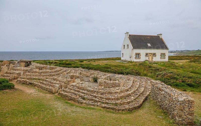 Menez Dregan prehistoric archaeological site, Plouhinec, Finistere Penn ar Bed department, Brittany Breizh region, France, Europe