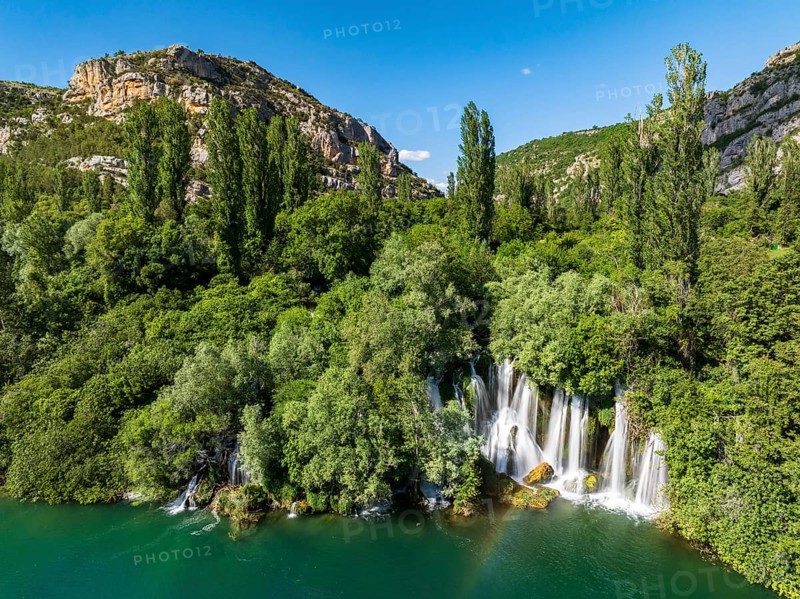 Roski Slap waterfall, Krka National Park, Dalmatia, Croatia, Europe