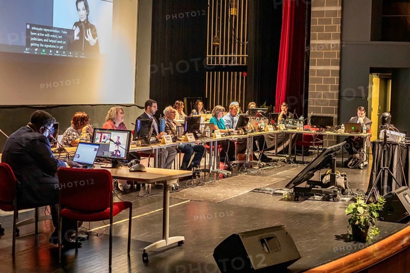 Detroit, Michigan USA, 11 June 2024, The Michigan Independent Citizens Redistricting Commission holds a hearing to redraw district maps for the state Senate. A federal court ruled last year that existing maps diluted Black residents' voting power in violation of the Voting Rights Act