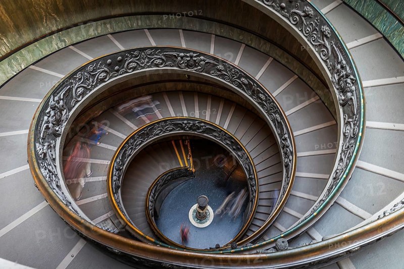 Double spiral stairs at the Vatican Museum