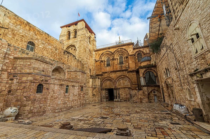 Main entrance to the Church of the Holy Sepulchre
