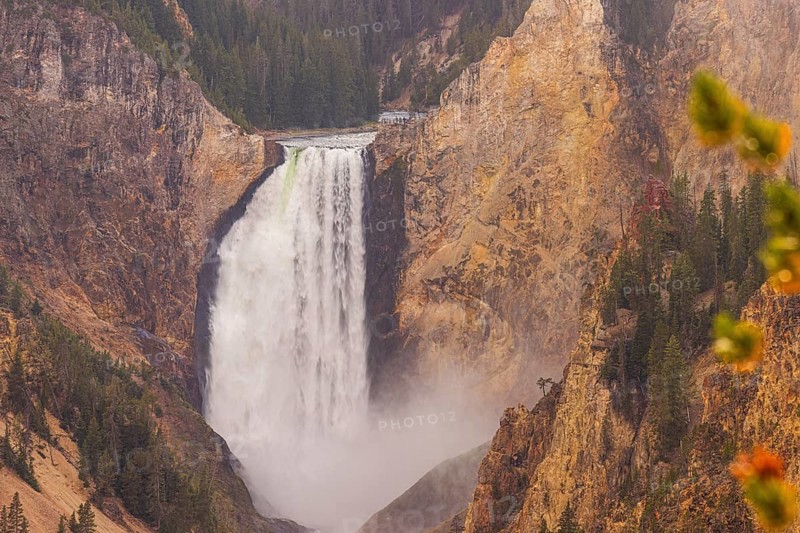 Lower falls of the yellowstone national park from artist point shot with a long lens