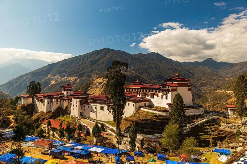 Trongsa dzong in Central Bhutan the religious and administrative headquarters of the Trongsa Province