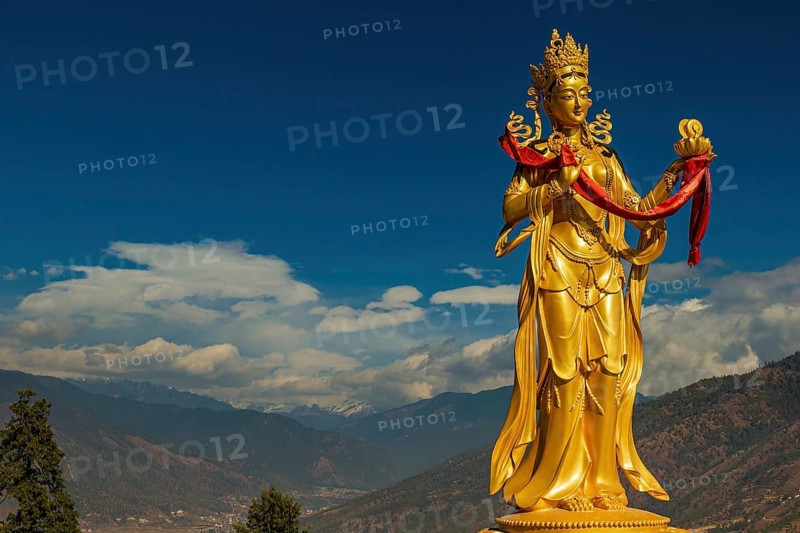 Golden Buddha Dordenma statue at teh Giant Buddha in Thimphu