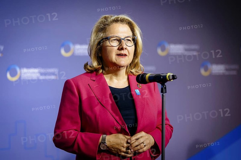 Svenja Schulze (SPD), Federal Minister for Economic Cooperation and Development, pictured at the Ukraine Recovery Conference URC in Berlin.