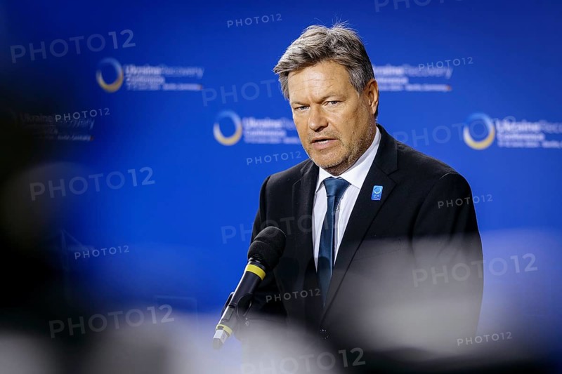 Robert Habeck (Alliance 90/The Greens), Federal Minister for Economic Affairs and Climate Protection and Vice Chancellor, pictured at the Ukraine Recovery Conference URC in Berlin.
