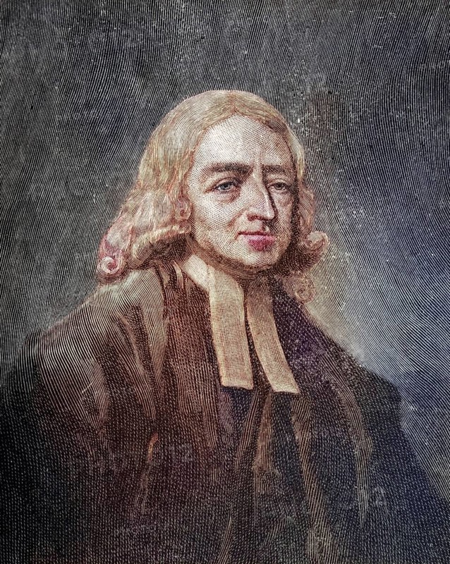 John Wesley, 1703-1791, Anglican clergyman, evangelist and founder of the Methodist movement. From the portrait by G. Romney, digitally restored reproduction from a 19th century original, record date not stated