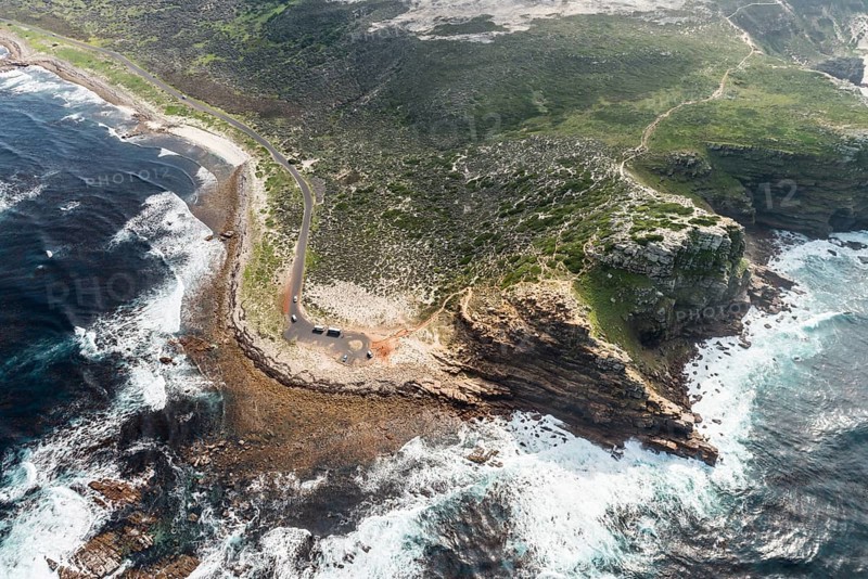 Cape of good hope South Africa aerial view shot from a helicopter