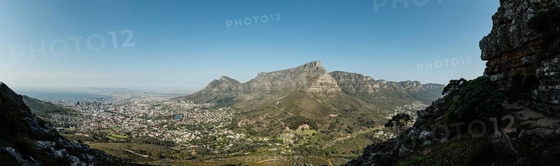Cape Town and Table Mountain (panoramic view) at a sunny day