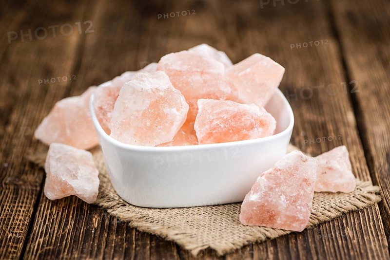 Pink himalayan Salt (selective focus) asdetailed close-up shot